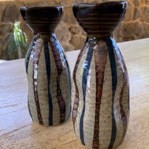 Vintage Japanese Ceramic Sake Bottles. Made in Japan.